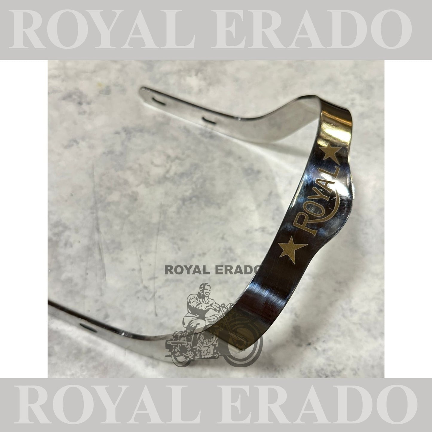 Royal Enfield rear stainless steel seat handle with royal written with laser For classic Electra and Standard vintage g2 old model Royal Enfield