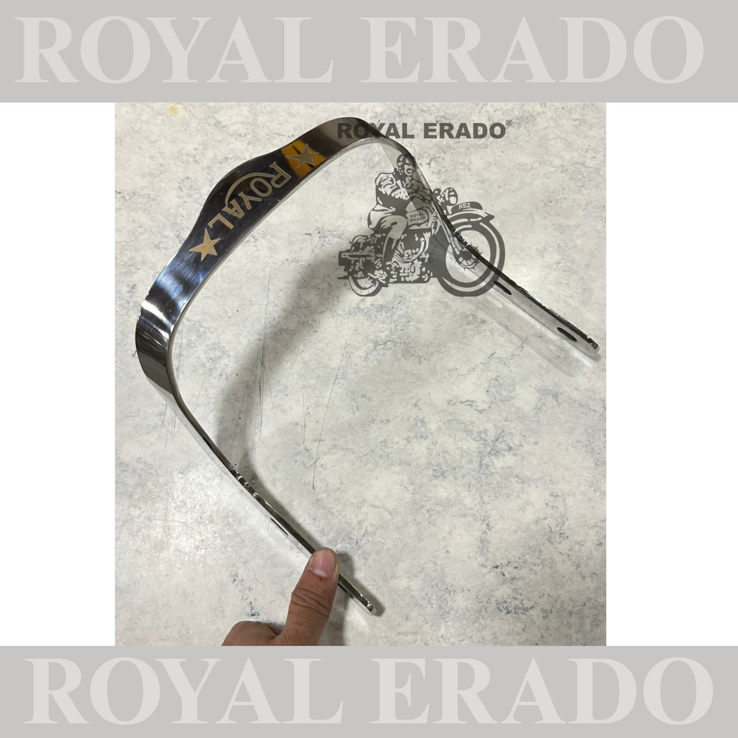 Royal Enfield rear stainless steel seat handle with royal written with laser For classic Electra and Standard vintage g2 old model Royal Enfield