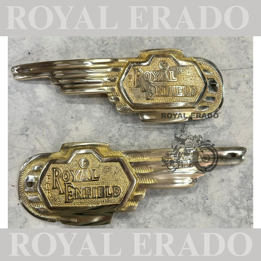 Tank monogram royal Enfield written in brass for 1962 vintage old model g2 standard.