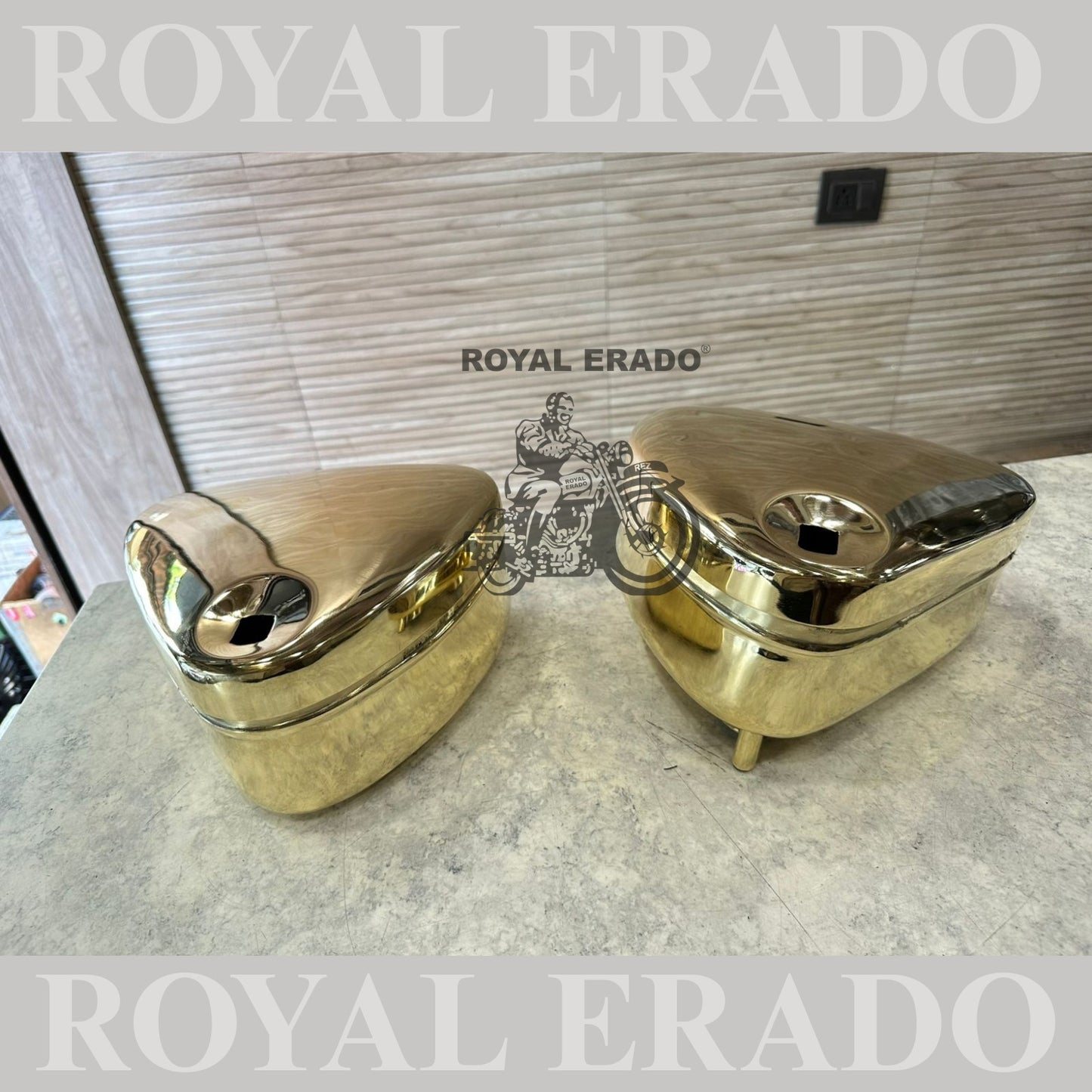 Royal Enfield 1962 vintage old model g2 brass tool box fit for all classic Electra Standard.