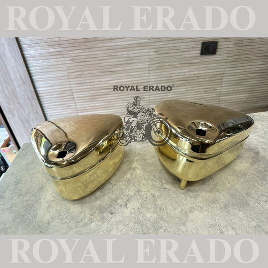 Royal Enfield 1962 vintage old model g2 brass tool box fit for all classic Electra Standard.