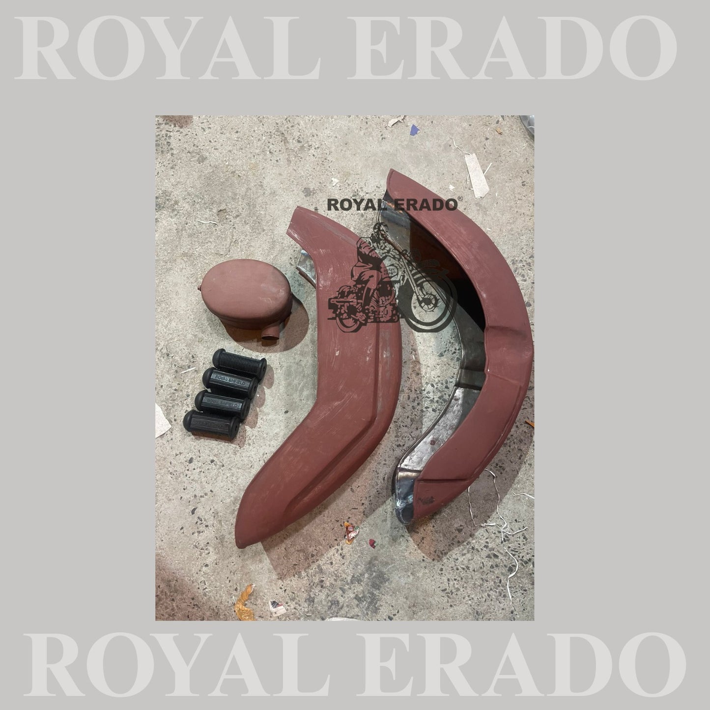 Royal Enfield old model g2 1962 model box type rear mudguard and front mudguard with number plate