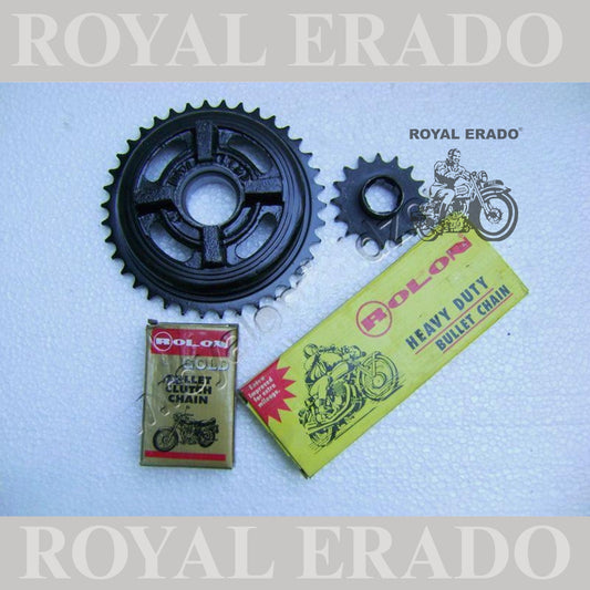 Royal Enfield Classic Electra Standard chain sprocket kit rolon