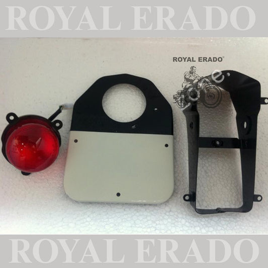 Royal Enfield Classic tail light assembly with number plate tail light and indicators.