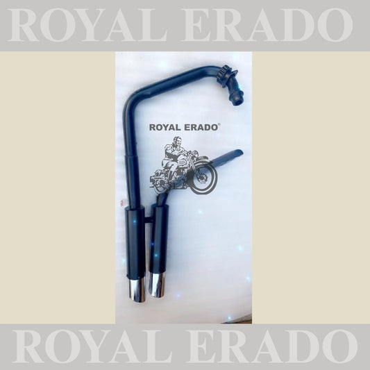 Royal Enfield Classic Electra Standard Harley 883 style double silencer One working one dummy