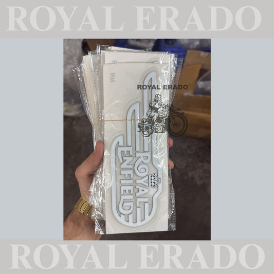 Royal Enfield Classic Standard tank sticker white color