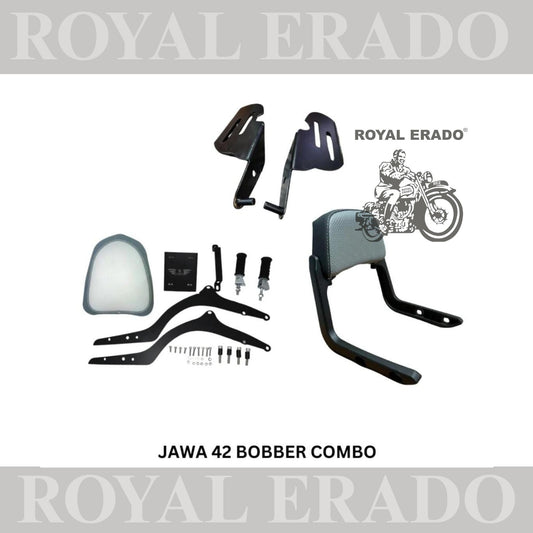 Premium jawa 42 bobber custom rear seat with backrest and footrest