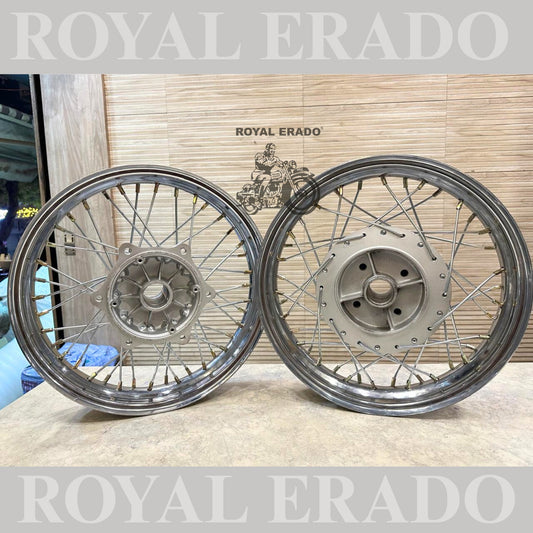 Royal Enfield Classic Electra Standard front and rear 15” wheel rim to give a bobber Harley Davidson 883 or Harley 48 look to the bike , ( wheels can be customized as per your specifications also )