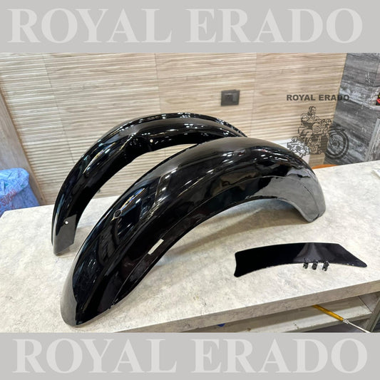 Vintage Royal Enfield g2 1962 old model Royal Enfield mudguard with number plate and fixing nut in black color ( can be customized in chrome and other color on an extra cost )