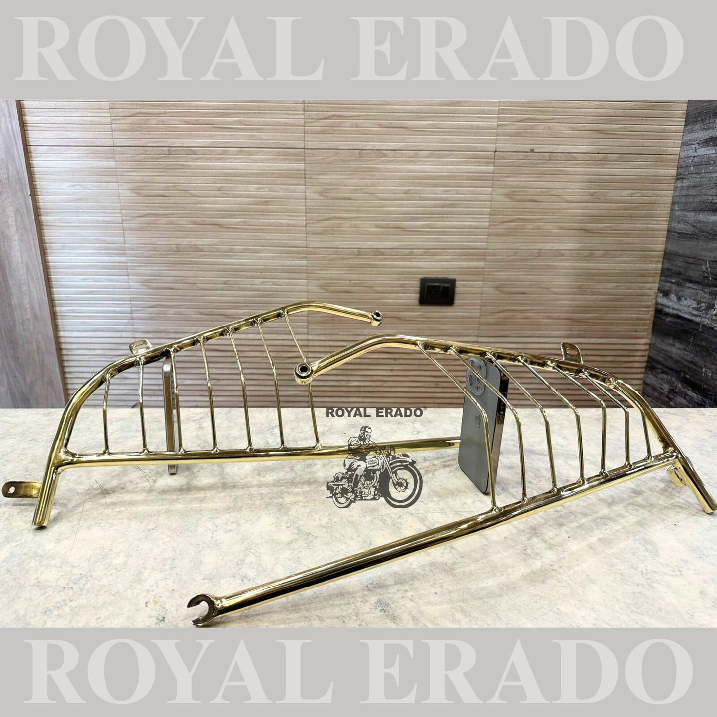Royal Enfield Standard 350cc vintage g2 1962 old model rear mudguard stays with saree guard in pure brass
