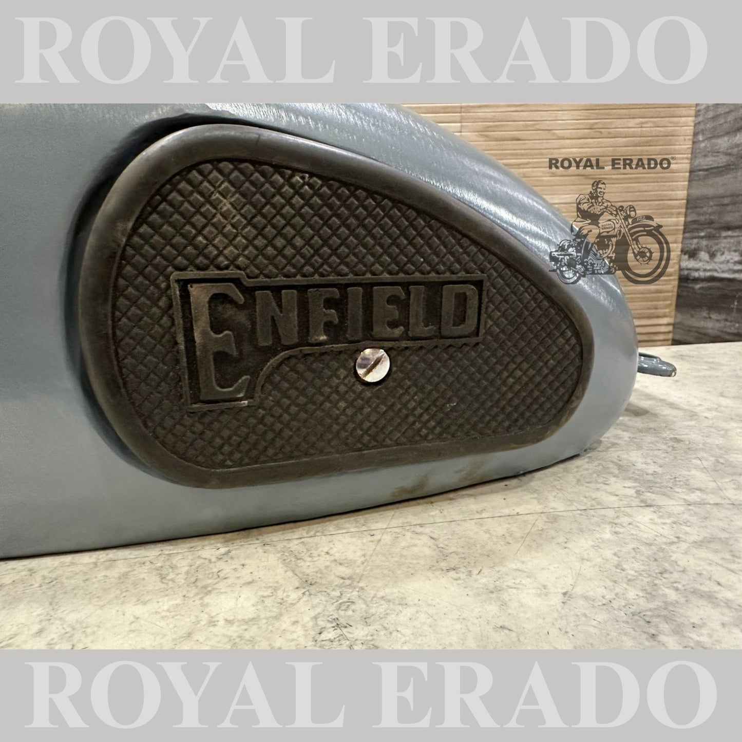 Royal Enfield vintage g2 style 1962 model bobber tank for Classic Electra and Standard With brass tank cap and meter plate with amp meter Enfield knee pads  side brass plate for Enfield badging