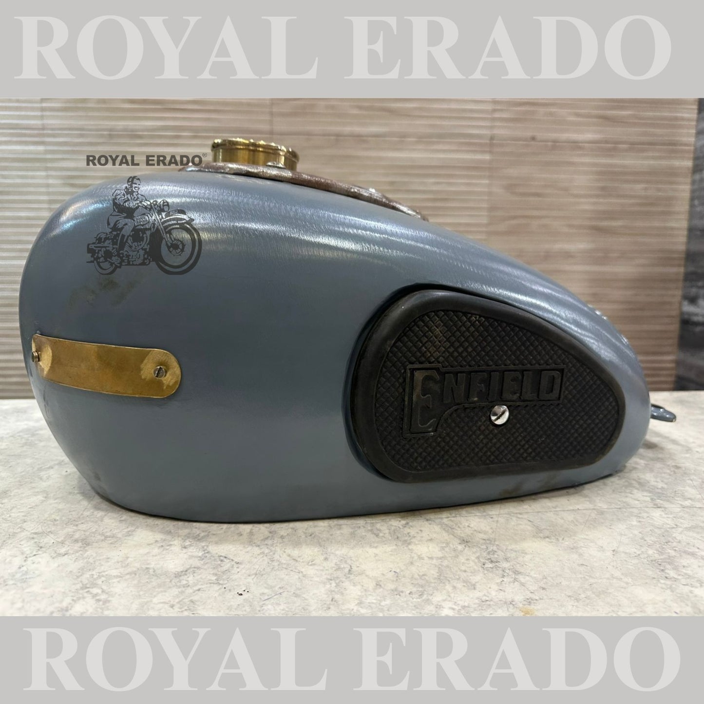 Royal Enfield vintage g2 style 1962 model bobber tank for Classic Electra and Standard With brass tank cap and meter plate with amp meter Enfield knee pads  side brass plate for Enfield badging