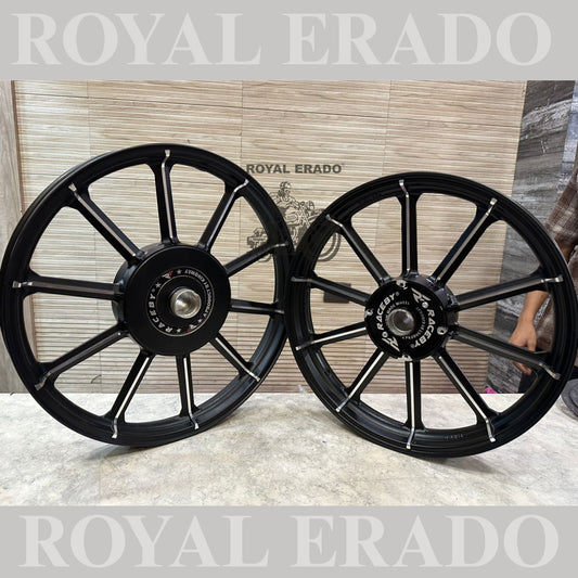 Raceby / kingway 10 spoke alloy wheel for Royal Enfield Classic single disc