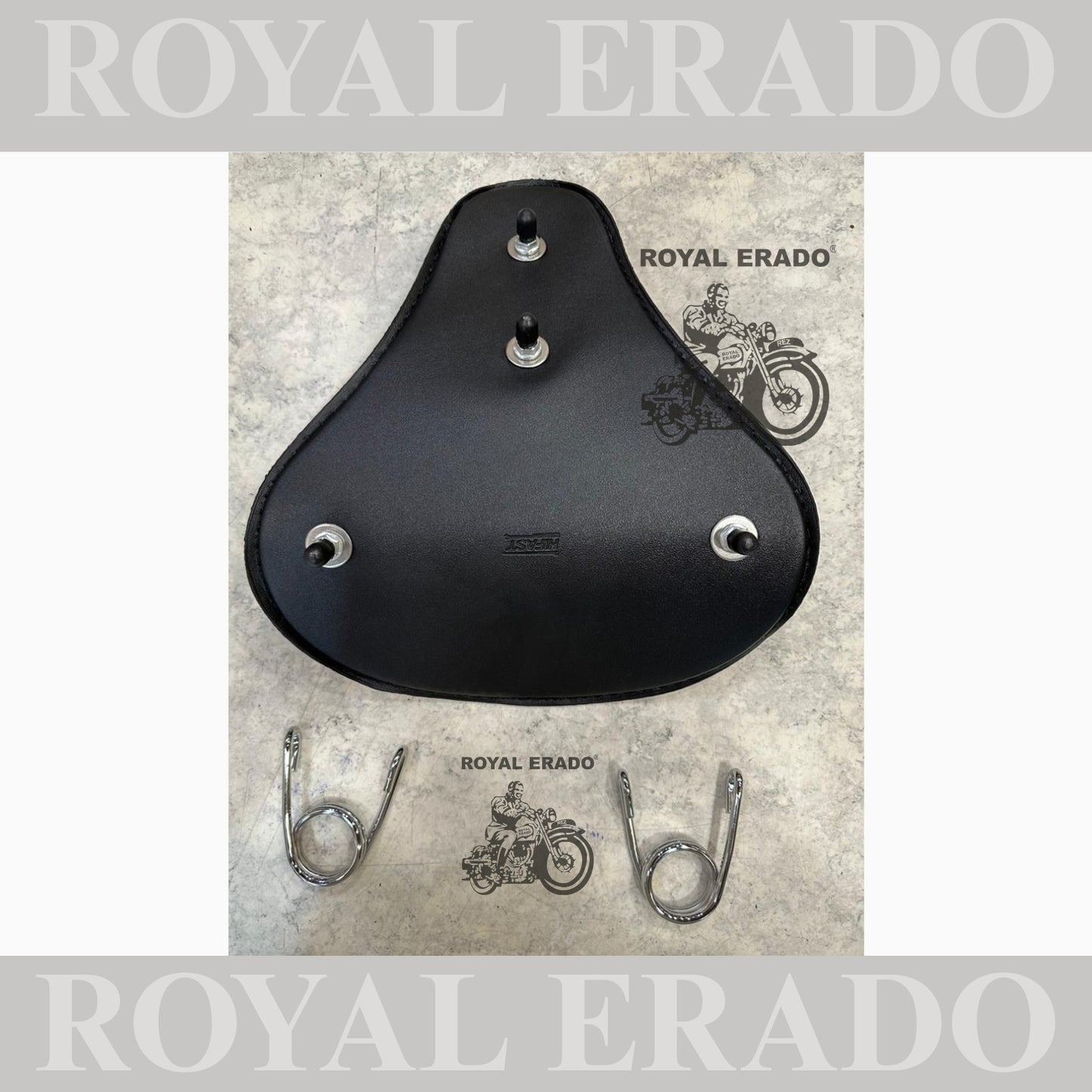 Royal Enfield Classic Electra Standard spring seat in crocodile leather with scissor springs