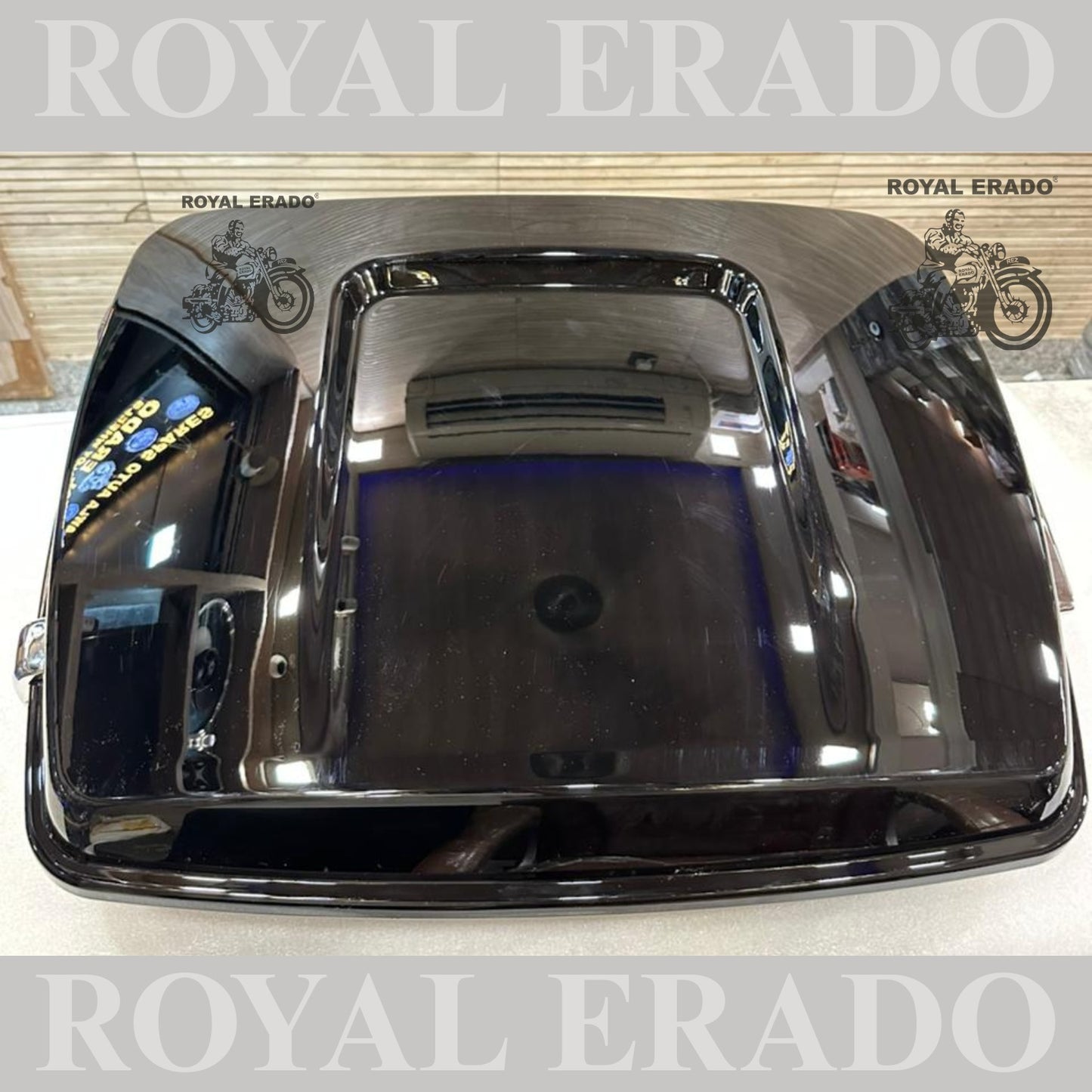 Harley Davidson style top box for all bikes Royal Enfield Super Meteor 650 fab bob and other cruiser bikes