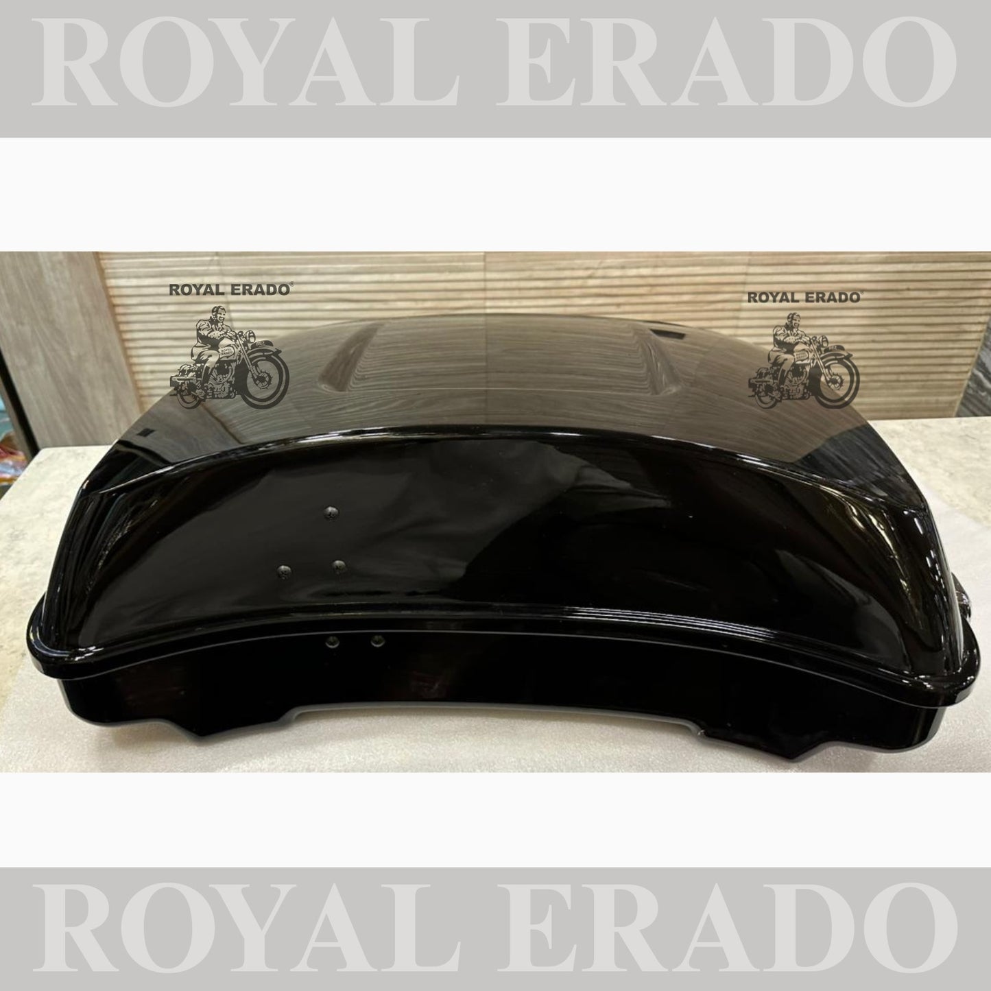 Harley Davidson style top box for all bikes Royal Enfield Super Meteor 650 fab bob and other cruiser bikes