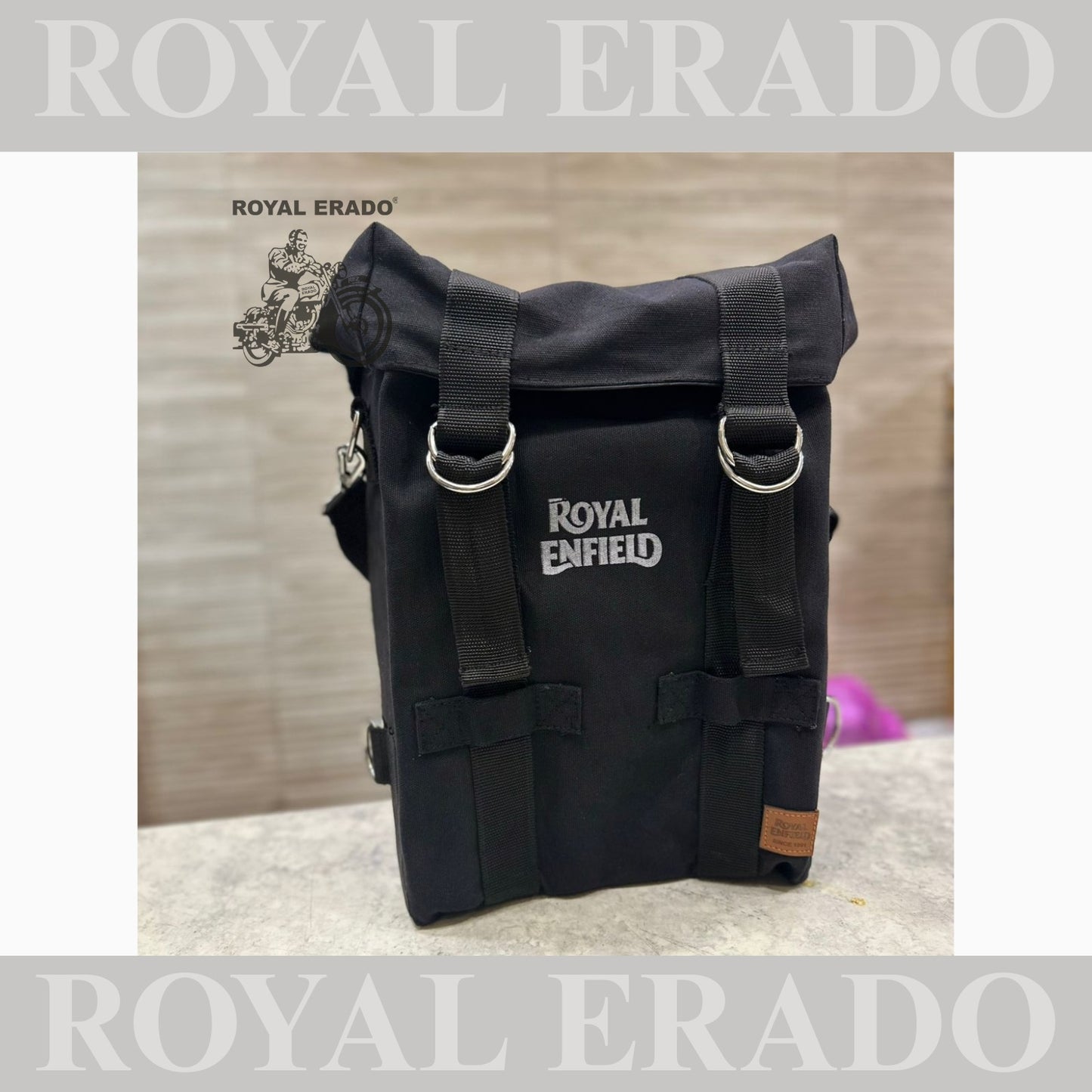 Royal Enfield side saddle stays canvas bag one peace