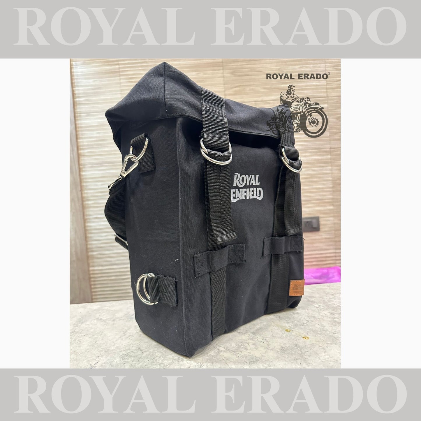 Royal Enfield side saddle stays canvas bag one peace