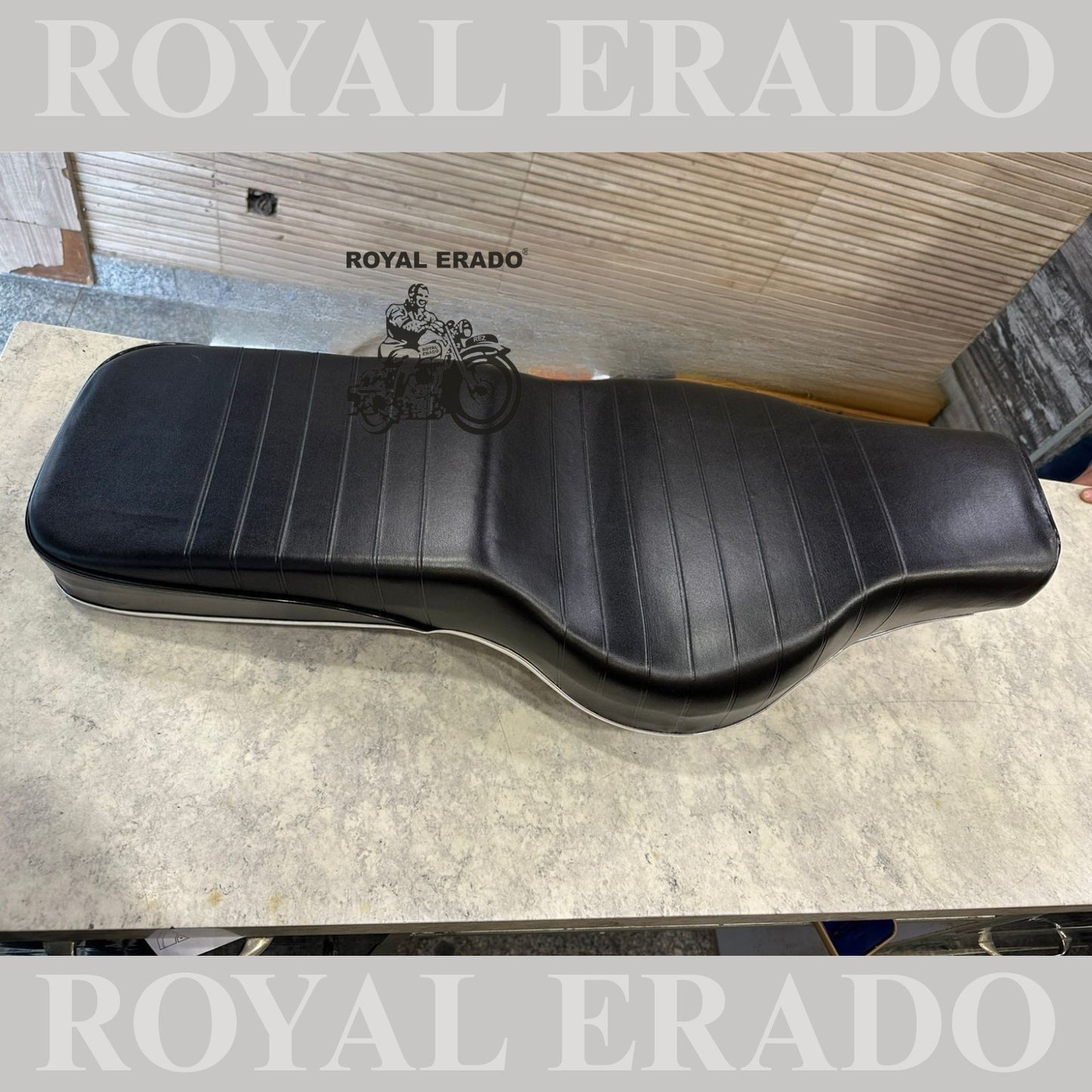 Royal Enfield Standard Electra Classic thin seat with bullet written at the back