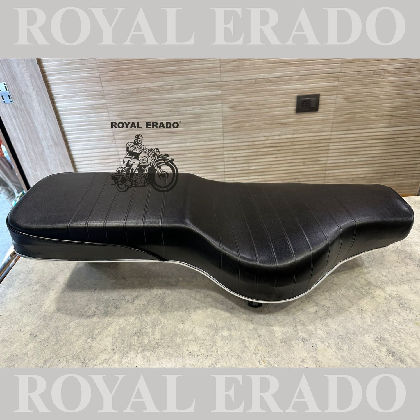 Royal Enfield Standard Electra Classic thin seat with bullet written at the back