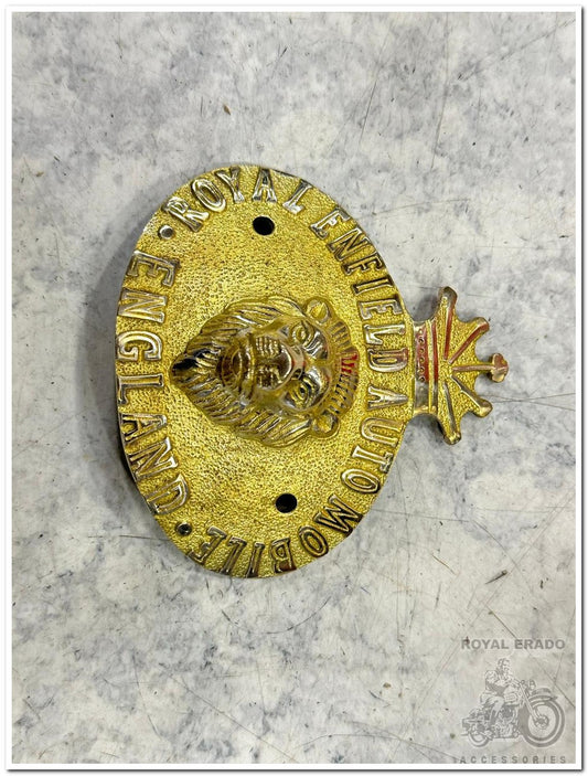 Royal Enfield Vintage 1962 G2 Old Model Bullet Reborn Classic Electra Battalion Standard Bullet 350 Meteor 350 Super Meteor 650 Interceptor 650 and Continental GT Rear Mudguard CAD Monogram Brass Lion Face Logo