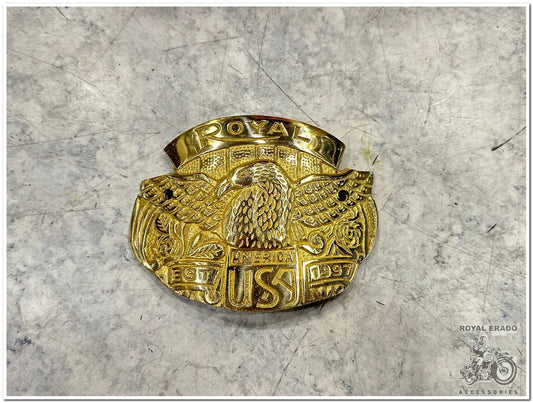 Royal Enfield vintage 1962 g2 old model bullet reborn classic electra battalion standard bullet 350 meteor 350 super meteor 650 interceptor 650 and continental gt  rear mudguard cad usa eagle monogram in brass