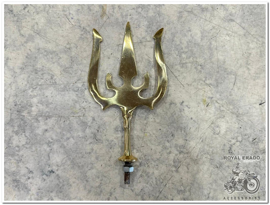 Royal Enfield vintage 1962 g2 old model bullet reborn classic electra battalion standard bullet 350 meteor 350 super meteor 650 interceptor 650 and continental gt  shiv ji Trishul logo for front mudguard in brass