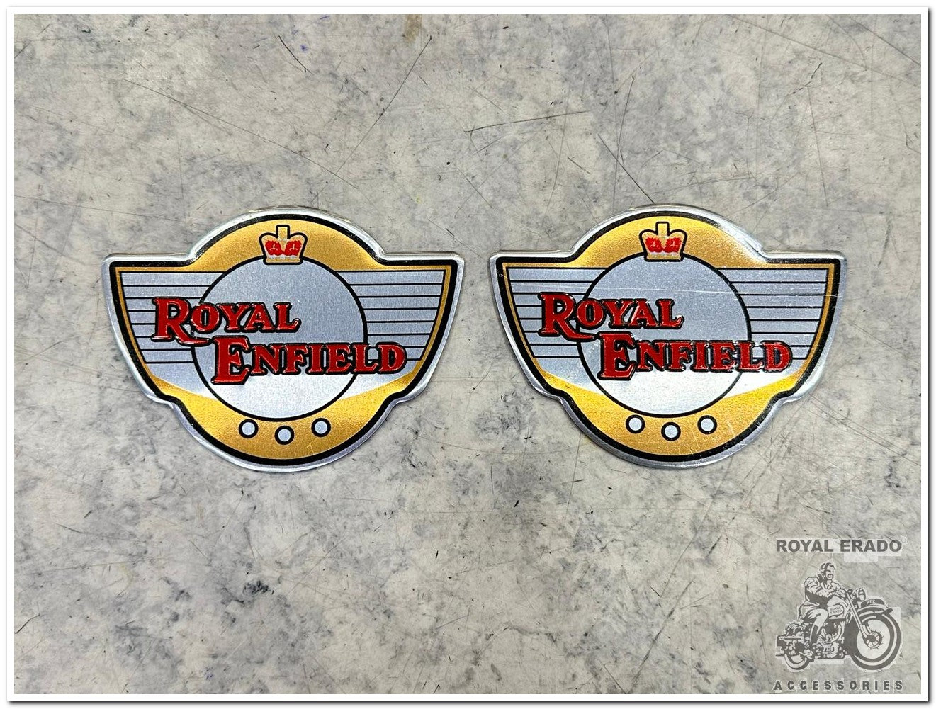 Royal enfield continental gt 650 and classic electra standard brass tank or tool box sticker