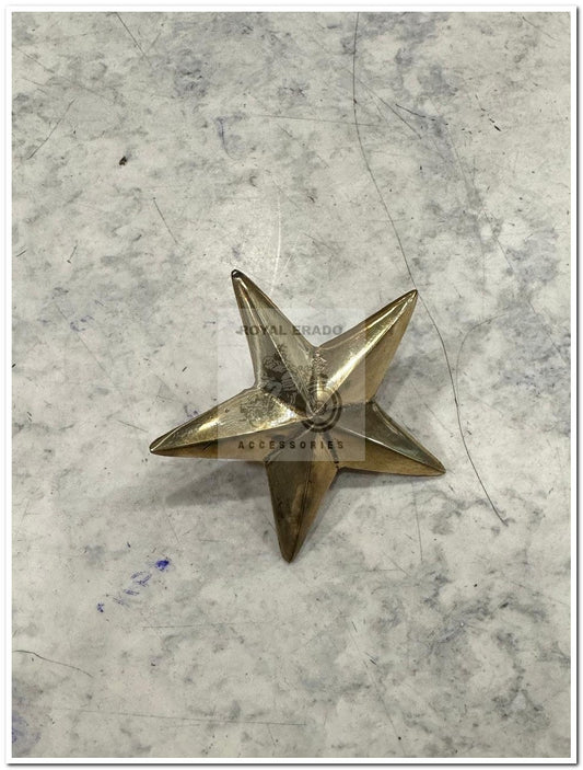 "Brass Star Emblem for Royal Enfield Classic, Electra, Standard, Reborn, Classic Battalion, Meteor 350, Super Meteor 650, Hunter 350, Himalayan 450, Goan 350, Shotgun 650, Interceptor 650, Continental GT 650, Jawa Bobber, Jawa Perak, & VIP Cars"