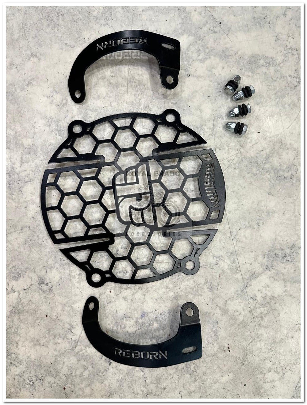 "Royal Enfield Classic Reborn Headlight Grill (Jali) - Matte Black Finish"