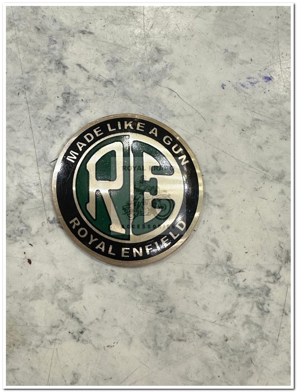 "Royal Enfield Classic Reborn, Standard, Battalion, Electra, & Vintage G2 (1962) - Old Model Bullet 350 Tank Monogram Sticker RE Logo - 2 Pieces"