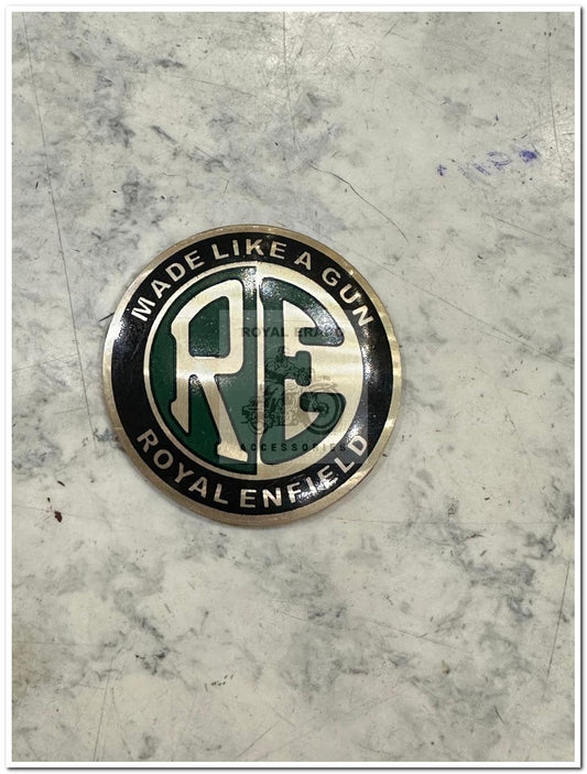"Royal Enfield Classic Reborn, Standard, Battalion, Electra, & Vintage G2 (1962) - Old Model Bullet 350 Tank Monogram Sticker RE Logo - 2 Pieces"