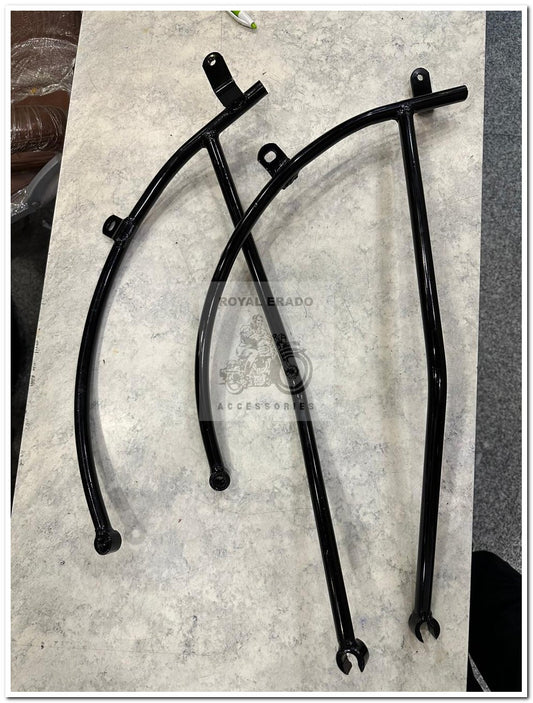 "Royal Enfield Vintage G2 (1962), Old Model Bullet 350, Electra, & Standard Rear Mudguard Stays - Round Mudguard Stans (Raw/Tan Finish)"