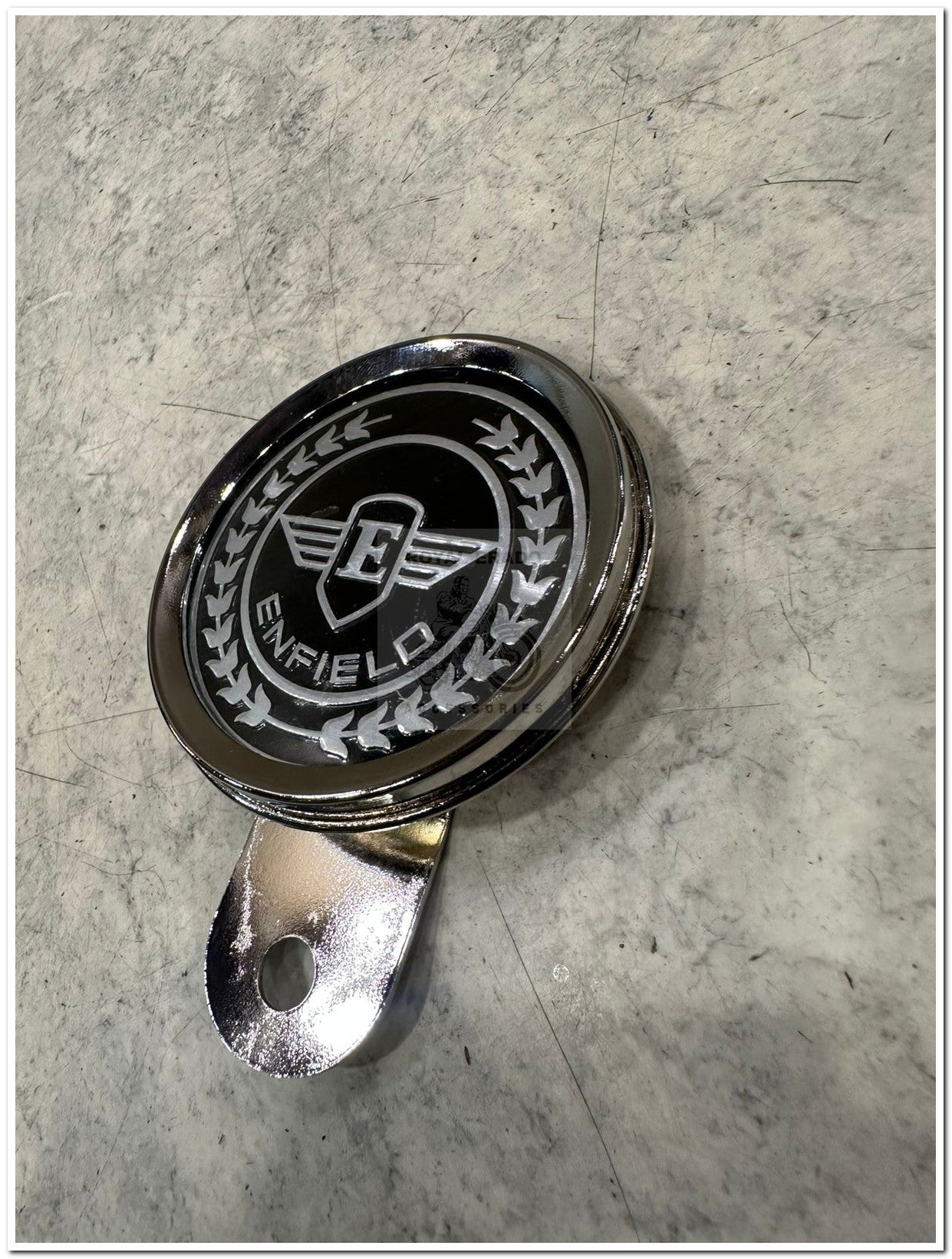 Royal Enfield chromed token holder British tax tag holder with Glass with E sticker enfield sticker  for Royal Enfield vintage 1962 old model g2 , Classic Electra and Standard Battalion reborn classic