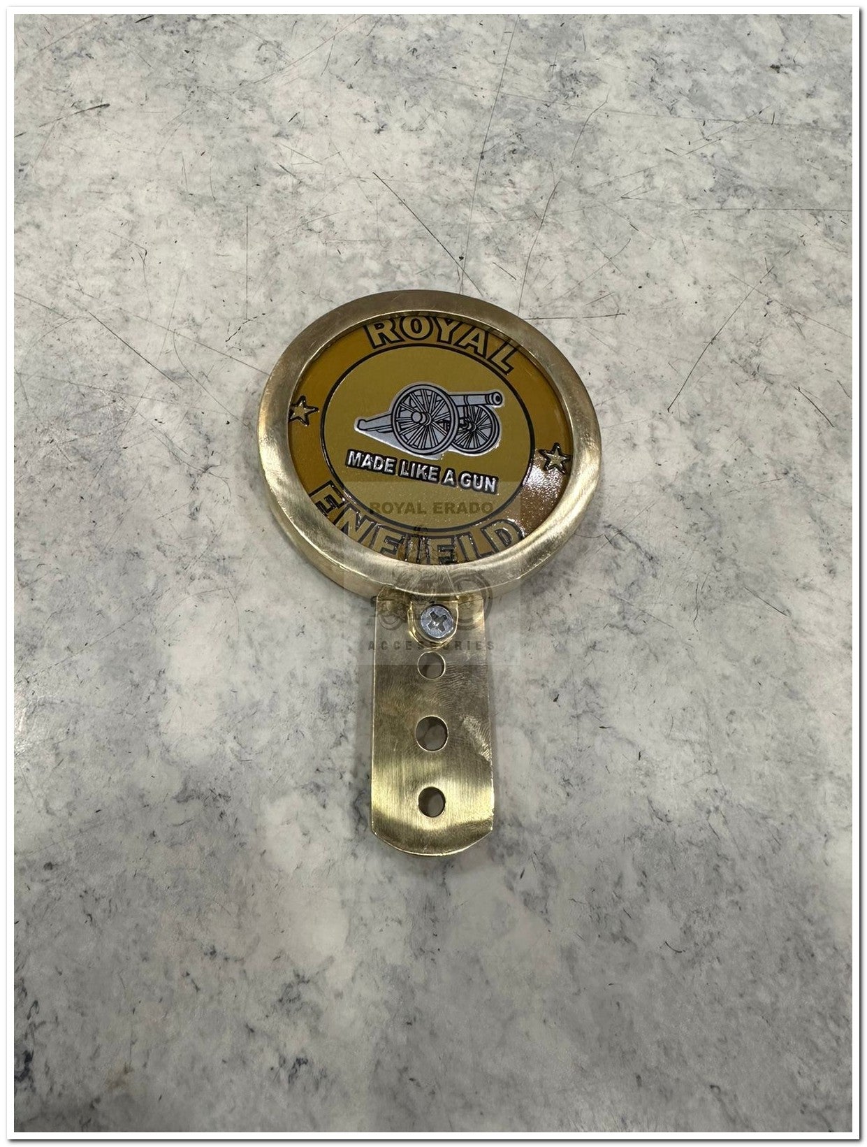 Royal Enfield brass token holder British tax tag holder with Glass with made like gun for Royal Enfield vintage 1962 old model g2 , Classic Electra and Standard Battalion reborn classic