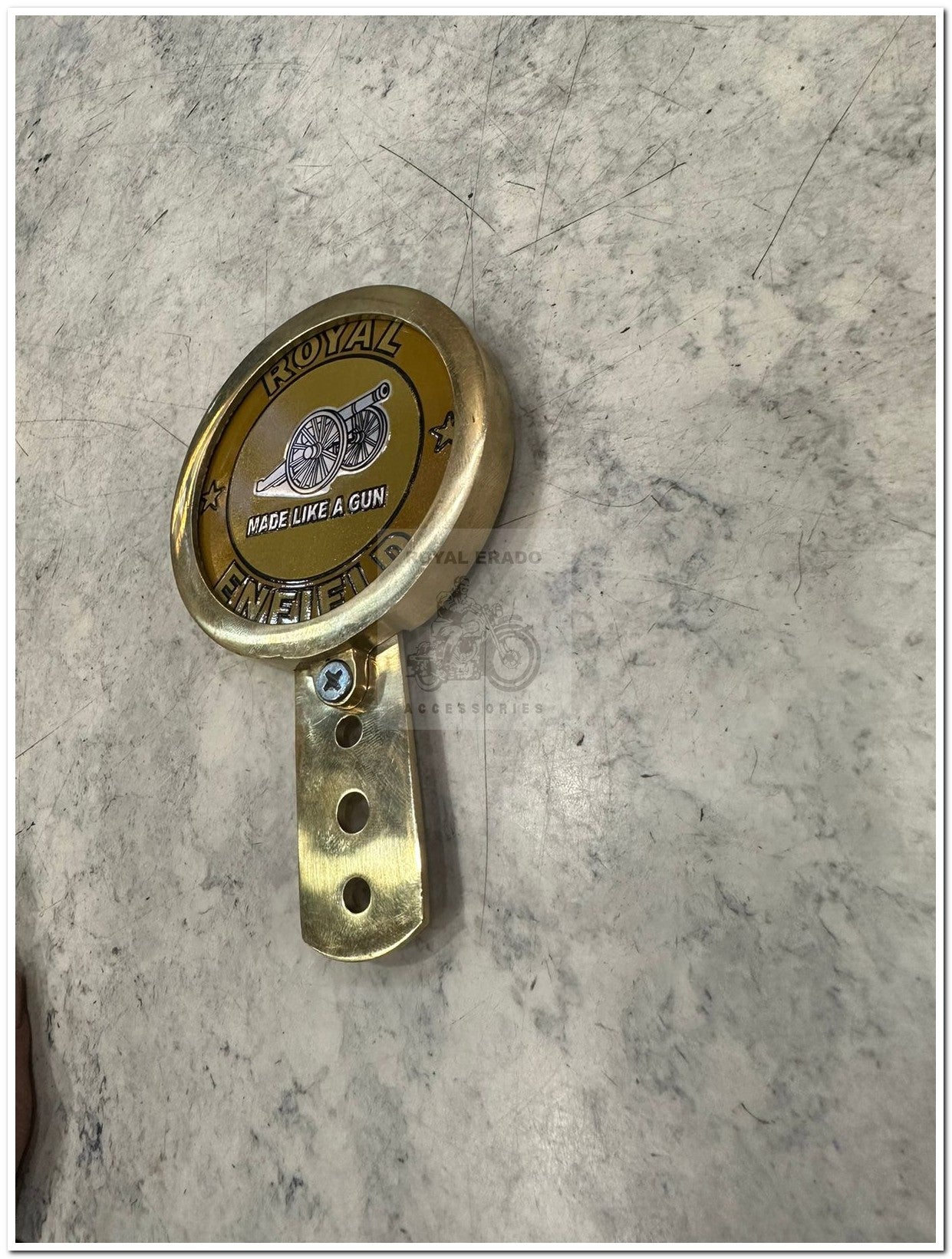 Royal Enfield brass token holder British tax tag holder with Glass with made like gun for Royal Enfield vintage 1962 old model g2 , Classic Electra and Standard Battalion reborn classic