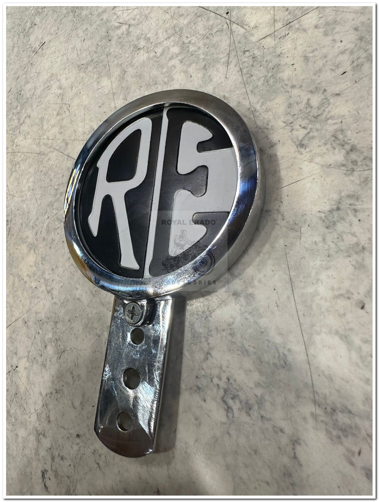 Royal Enfield brass token holder British tax tag holder with RE logo for Royal Enfield vintage 1962 old model g2 , Classic Electra and Standard Battalion reborn classic