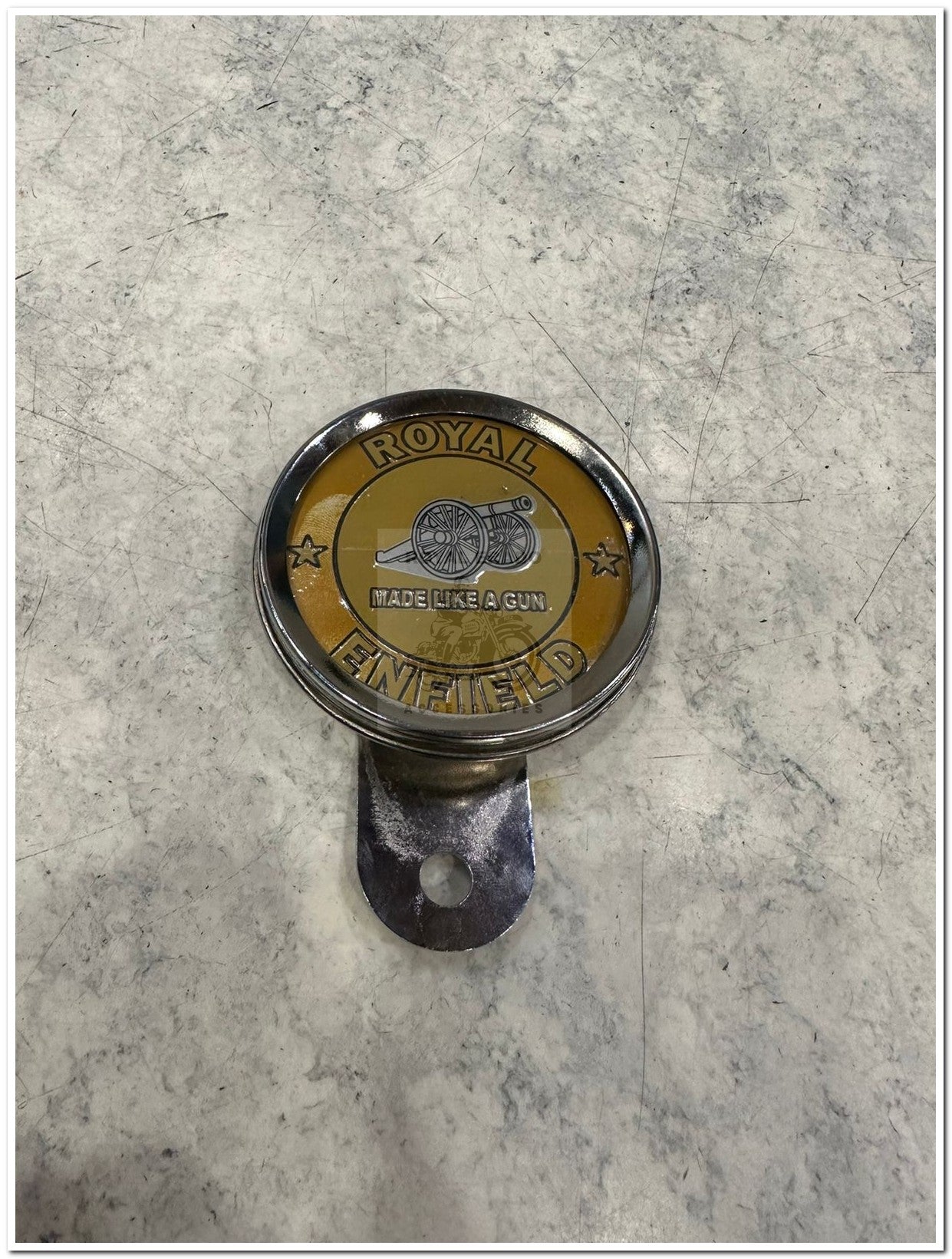 Royal Enfield chrome  token holder British tax tag holder with Glass with made like gun for Royal Enfield vintage 1962 old model g2 , Classic Electra and Standard Battalion reborn classic