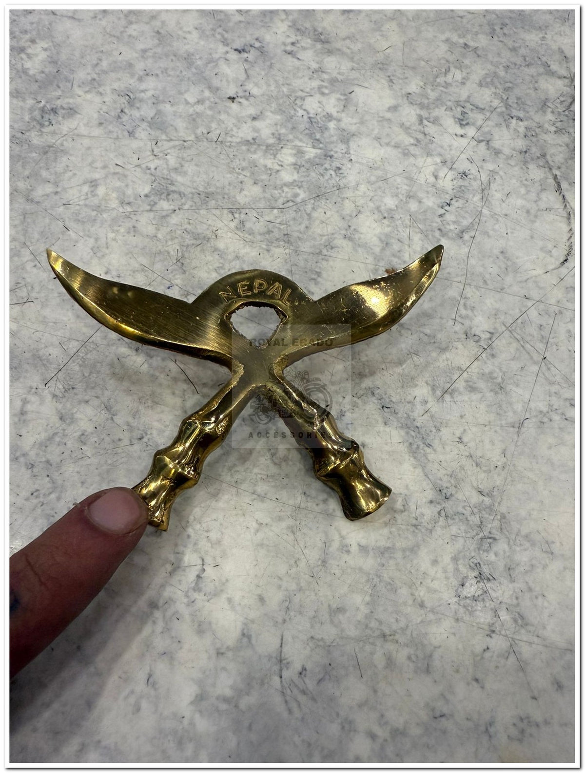 Brass talwar Nepal monogram fit to tool box, air filter box, or batter ...
