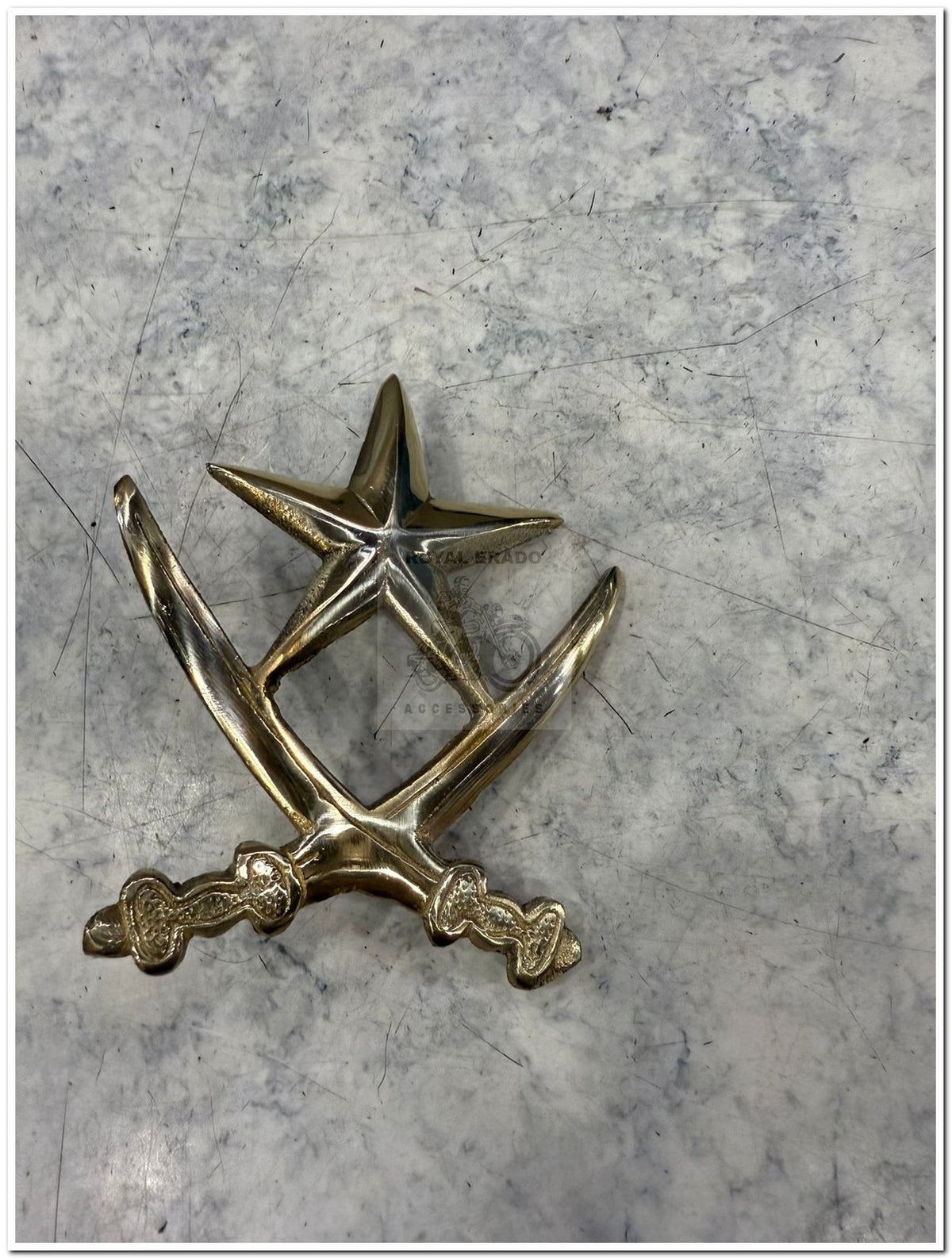 Talwar Monogram Brass talwar star monogram fit to tool box, air filter box, or battery ...