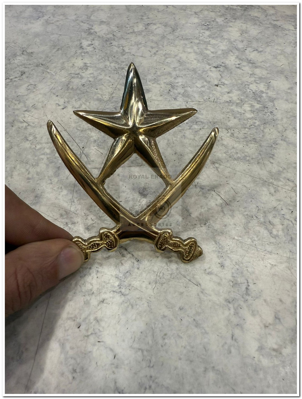 Talwar Monogram Brass talwar star monogram fit to tool box, air filter box, or battery ...
