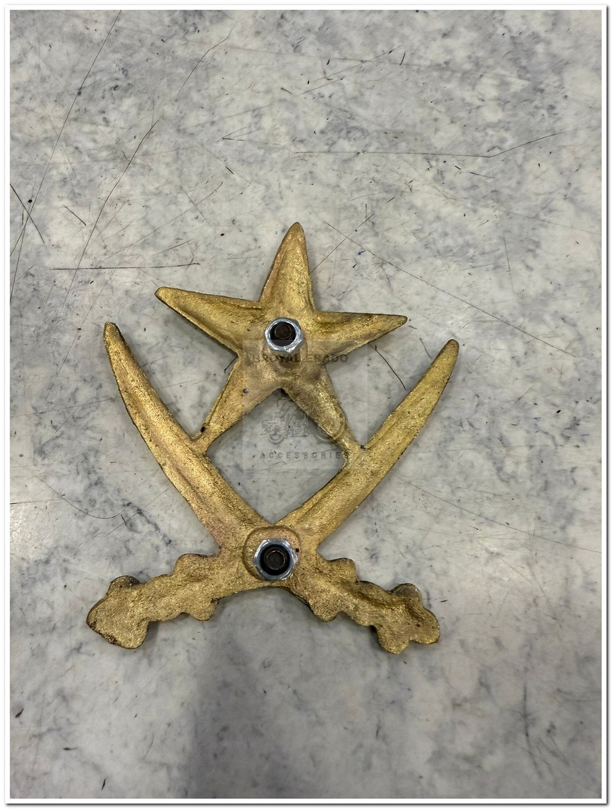 Talwar Monogram Brass talwar star monogram fit to tool box, air filter box, or battery ...