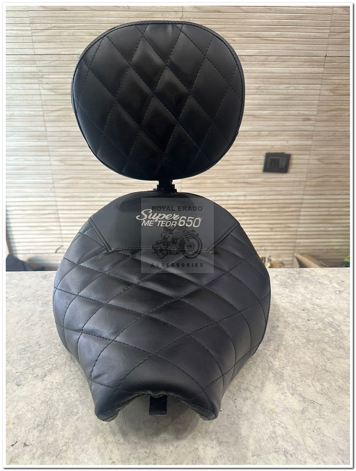 Royal enfield super meteor 650 sm650 comfortable touring front rider seat with backrest