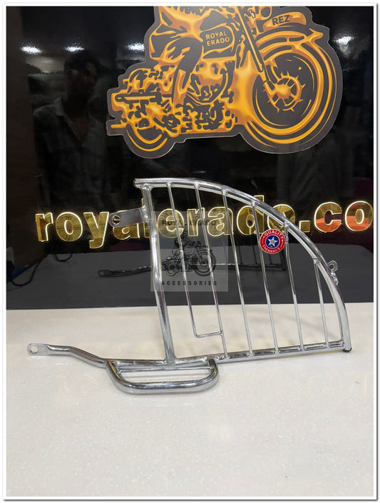 Royal Enfield old model vintage G2 1962 bullet 350 cast iron engine, CI engine, Electra, left side LH sare guard in chrome with footrest