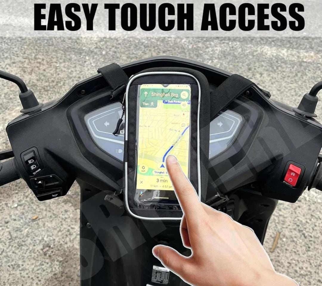Universal Mobile holder pouch for royal enfield jawa activa and all bikes.