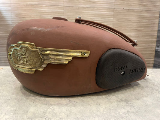 Vintage style g2 model Royal enfield tank 18 to 20 litters for classic electra standard with brass monogram knee pad and grill
