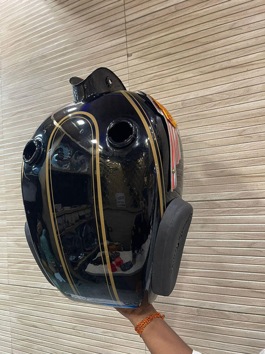 Royal enfield tank with double mouth tank cap and knee pad and monogram with enfield written for old g2 classic electra and standard