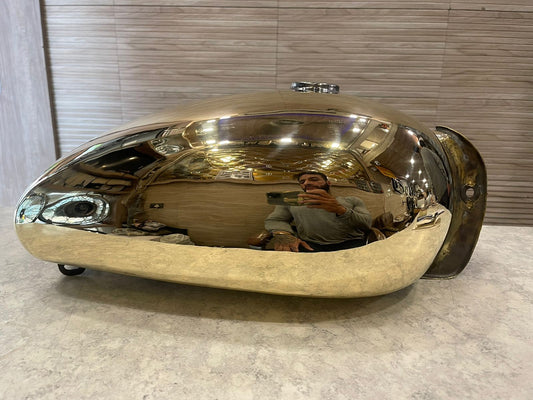 Royal enfield pure brass tank for old model vintage g2 style fit to classic electra and standard