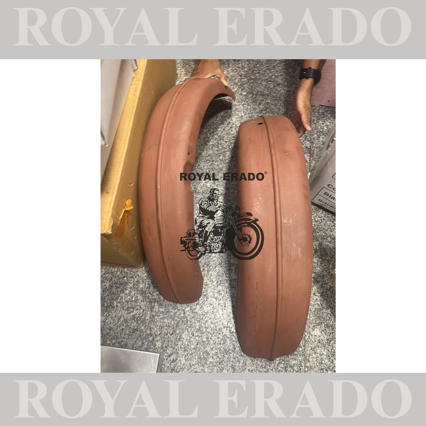 vintage 1962 royal enfield g2 model style mudguard with front and rear mudguard