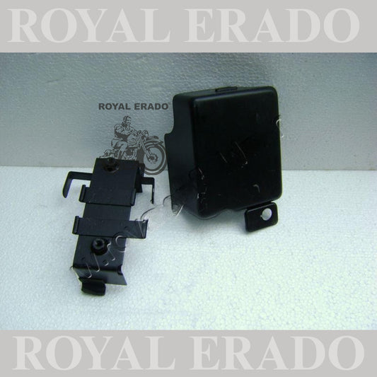 Royal Enfield Classic battery cover box complete in black